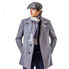 Carica l'immagine nel visualizzatore di Gallery, Cappellino Newsboy patchwork di tweed: Grigio Herringbone