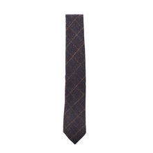 Carica l'immagine nel visualizzatore di Gallery, Cravatta in tweed Box Check: Green Herringbone Check