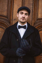Carica l'immagine nel visualizzatore di Gallery, Berretto piatto classico in tweed: Petrol Rust Houndstooth