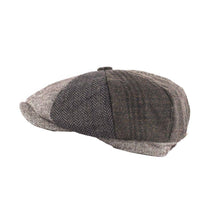 Carica l'immagine nel visualizzatore di Gallery, Cappellino Newsboy patchwork di tweed: Grigio Herringbone