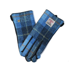 Carica l'immagine nel visualizzatore di Gallery, GUANTI Harris Tweed® da donna: colore Chestnut Blue Tartan taglia XL