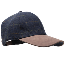 Carica l'immagine nel visualizzatore di Gallery, Berretto da baseball Tweed Check: Black/Suede