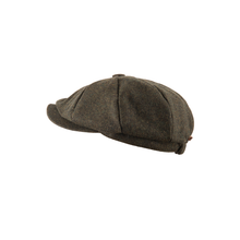 Carica l'immagine nel visualizzatore di Gallery, Berretto Junior Tweed Panel Newsboy: Age 6-8 yrs / Green Herringbone
