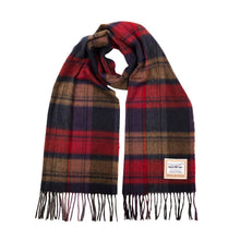 Carica l'immagine nel visualizzatore di Gallery, Sciarpa tartan in pura lana: Red, Navy and Gold