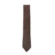 Carica l'immagine nel visualizzatore di Gallery, Cravatta in tweed Box Check: Green Herringbone Check