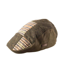 Carica l'immagine nel visualizzatore di Gallery, Berretto piatto patchwork di tweed: Green Herringbone