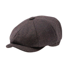 Carica l'immagine nel visualizzatore di Gallery, Cappello Gatsby a Spina di Pesce Carlyle: Oxblood Herringbone