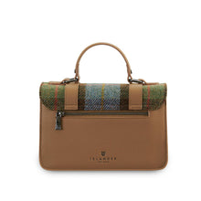 Carica l'immagine nel visualizzatore di Gallery, La Borsa a Tracolla Media in Pelle: Chestnut-Blue Tartan