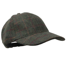 Carica l'immagine nel visualizzatore di Gallery, Berretto da baseball Tweed Check: Navy/Suede