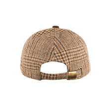 Carica l'immagine nel visualizzatore di Gallery, Berretto da baseball in pelle scamosciata: Prince of Wales Check Brown