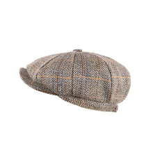 Carica l'immagine nel visualizzatore di Gallery, Berretto Newsboy Carlyle Tweed: Jumbo Herringbone Brown