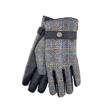 Carica l'immagine nel visualizzatore di Gallery, Guanti da uomo in tweed: Blue Herringbone