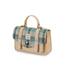 Carica l'immagine nel visualizzatore di Gallery, La Borsa a Tracolla Media in Pelle: Chestnut-Blue Tartan