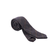 Carica l'immagine nel visualizzatore di Gallery, Cravatta in tweed Box Check: Green Herringbone Check