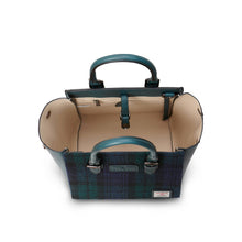 Carica l'immagine nel visualizzatore di Gallery, Borsa The Medium Caillie: Black and Grey Herringbone