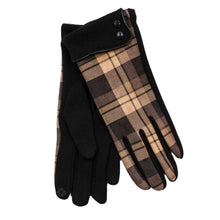 Carica l'immagine nel visualizzatore di Gallery, Womenswear Button Cuff Check Gloves: Navy