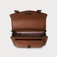 Carica l'immagine nel visualizzatore di Gallery, Borsa Satchel in Harris Tweed a tracolla media: Navy-Beige Tartan