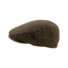 Carica l'immagine nel visualizzatore di Gallery, Cappello piatto a quadri in lana Carlyle Heath: Kiwi Herringbone / Large