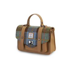 Carica l'immagine nel visualizzatore di Gallery, La Borsa a Tracolla Media in Pelle: Chestnut-Blue Tartan