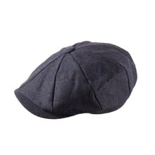 Carica l'immagine nel visualizzatore di Gallery, Berretto Newsboy in tweed a spina di pesce: Dark Navy Herringbone