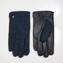 Carica l'immagine nel visualizzatore di Gallery, Guanti Harris Tweed® da uomo: Black-Grey Herringbone / M
