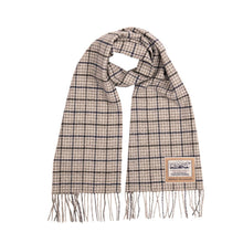 Carica l&#39;immagine nel visualizzatore di Gallery, Sciarpa in lana con motivo tartan: Navy / Grey
