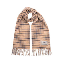 Carica l&#39;immagine nel visualizzatore di Gallery, Sciarpa in lana con motivo tartan: Navy / Grey
