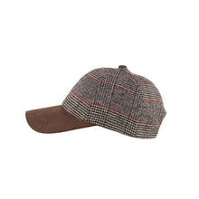 Carica l&#39;immagine nel visualizzatore di Gallery, Berretto da baseball in pelle scamosciata: Prince of Wales Check Brown
