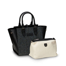 Carica l'immagine nel visualizzatore di Gallery, Borsa The Medium Caillie: Black and Grey Herringbone
