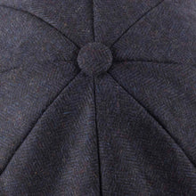 Carica l'immagine nel visualizzatore di Gallery, Berretto Newsboy in tweed a spina di pesce: Dark Navy Herringbone
