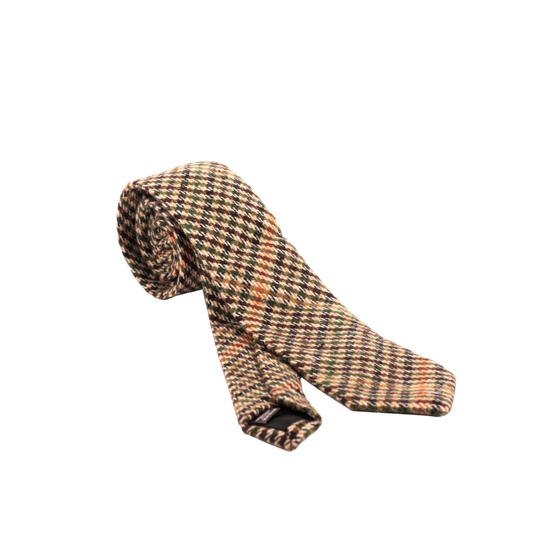 Cravatta in tweed Box Check: Camel Houndstooth