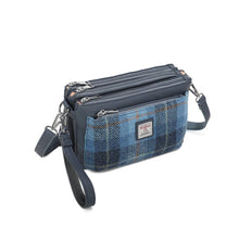 Carica l&#39;immagine nel visualizzatore di Gallery, Borsa a tracolla stile Harris Tweed Skye Blue

