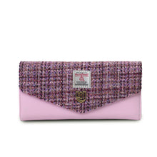 Carica l'immagine nel visualizzatore di Gallery, Portafoglio grande con chiusura a scatto: Purple Tartan
