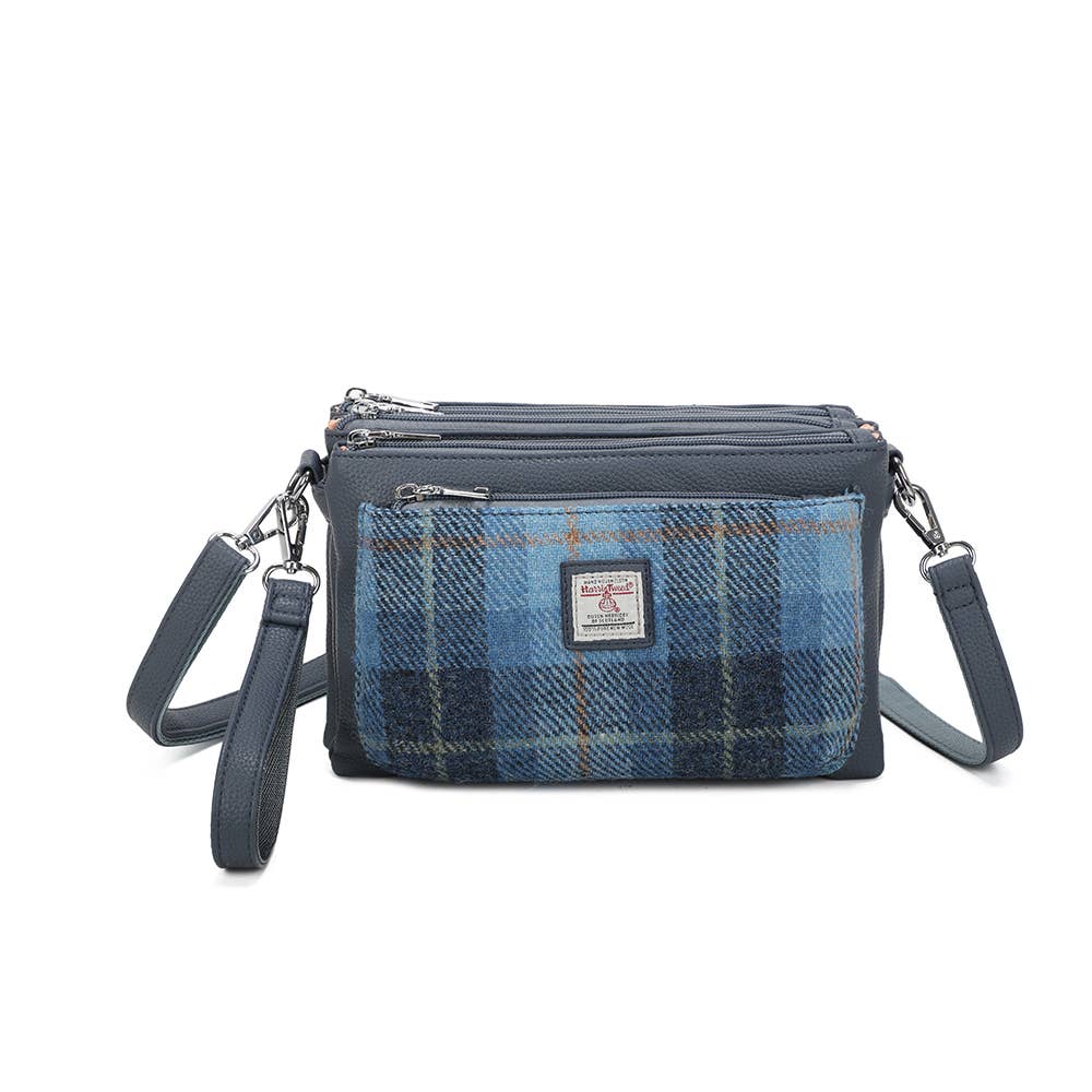 Borsa a tracolla stile Harris Tweed Skye Blue