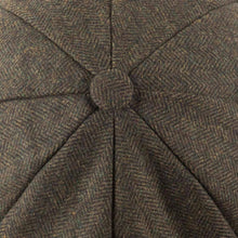 Carica l'immagine nel visualizzatore di Gallery, Berretto Newsboy in tweed a spina di pesce: Dark Navy Herringbone
