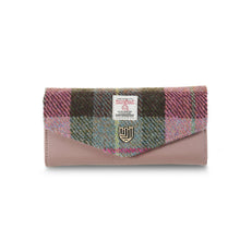 Carica l'immagine nel visualizzatore di Gallery, Portafoglio grande con chiusura a scatto: Purple Tartan
