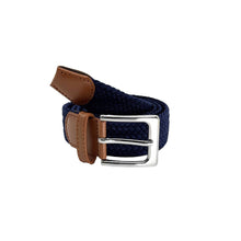 Carica l&#39;immagine nel visualizzatore di Gallery, Cintura Heritage Braid: Navy Black Cream Mix
