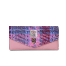 Carica l'immagine nel visualizzatore di Gallery, Portafoglio grande con chiusura a scatto: Purple Tartan
