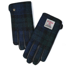Carica l'immagine nel visualizzatore di Gallery, Guanti Harris Tweed® da uomo: Black-Grey Herringbone / M
