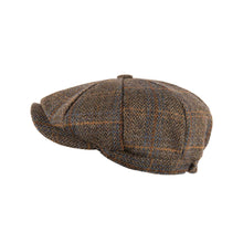 Carica l&#39;immagine nel visualizzatore di Gallery, Berretto Newsboy Carlyle Tweed: Jumbo Herringbone Brown
