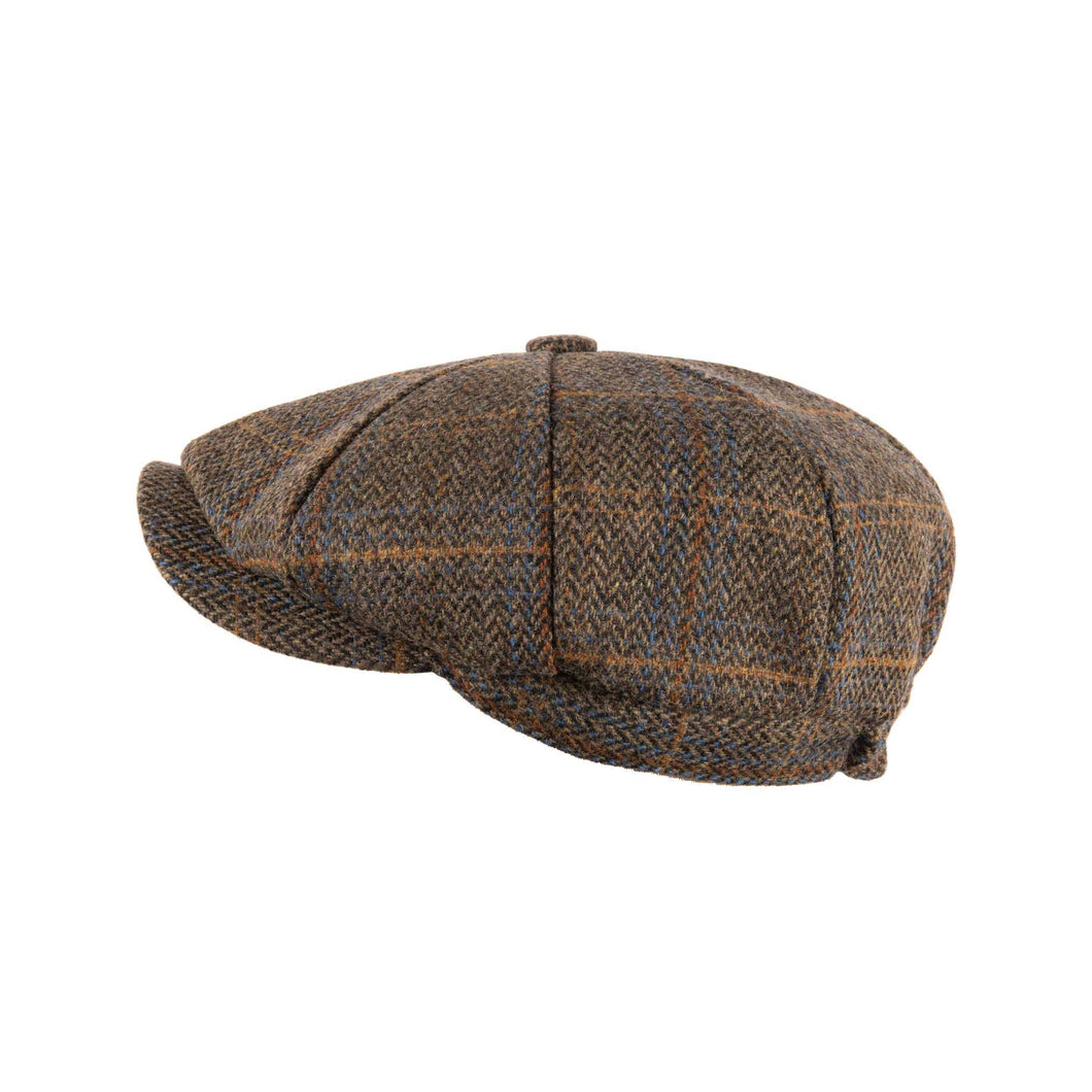 Berretto Newsboy Carlyle Tweed: Jumbo Herringbone Brown