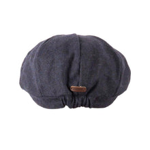 Carica l'immagine nel visualizzatore di Gallery, Berretto Newsboy in tweed a spina di pesce: Dark Navy Herringbone
