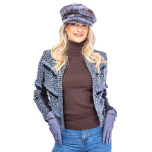 Carica l&#39;immagine nel visualizzatore di Gallery, Cappello da donna Coco Tweed Newsboy: Blue Coco Tweed
