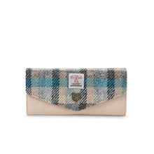 Carica l'immagine nel visualizzatore di Gallery, Portafoglio grande con chiusura a scatto: Purple Tartan

