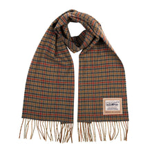 Carica l&#39;immagine nel visualizzatore di Gallery, Sciarpa in lana con motivo tartan: Navy / Grey
