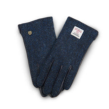 Carica l&#39;immagine nel visualizzatore di Gallery, Guanti Harris Tweed® da donna: Chestnut Blue Tartan / XL
