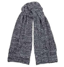 Carica l&#39;immagine nel visualizzatore di Gallery, Sciarpa in lana con motivo tartan: Navy / Grey
