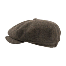 Carica l&#39;immagine nel visualizzatore di Gallery, Berretto Newsboy Carlyle Tweed: Jumbo Herringbone Brown
