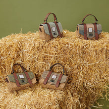 Carica l'immagine nel visualizzatore di Gallery, La Mini Borsa a Tracolla di Paglia: Chestnut Herringbone
