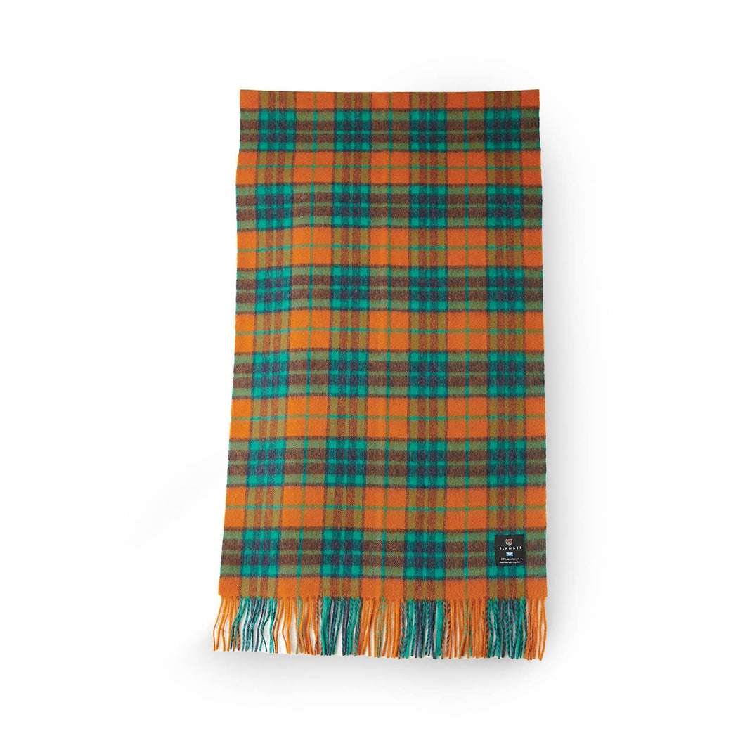 Sciarpa Lambswool: Orange-Blue Tartan / Small